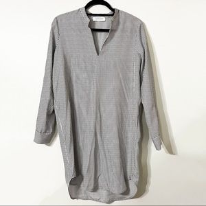 Everlane | Striped Long Sleeve Shirt Dress 100% Silk Size 4